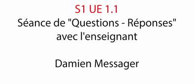 S1 UE 1.1 - Séance de Questions - Réponses avec l'enseignant